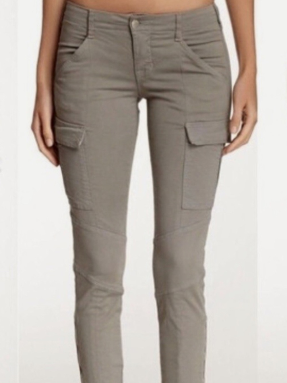 J Brand Jeans Skinny Cargo Side pockets and ankle zipper In Shark Skin Size 28